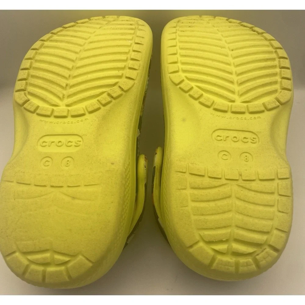 Disney Mickey Minnie Crocs Kids C8 Black‎ Lime Classic Clog Jibbitz Toddler
